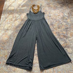 Wide leg cotton Romper